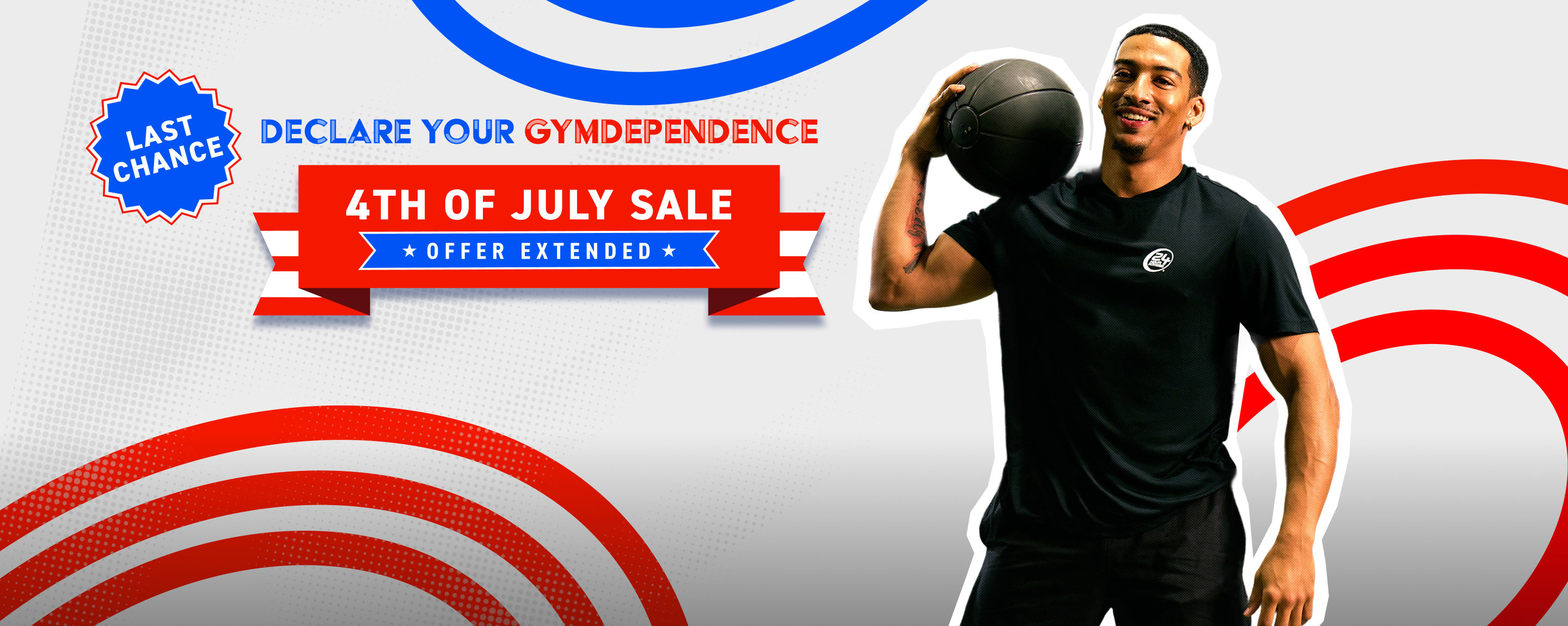 Declare your gymdependence with 4th of July specials extended at 24 Hour Fitness! 